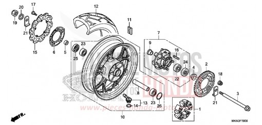 ROUE ARRIERE NC750XAG de 2016